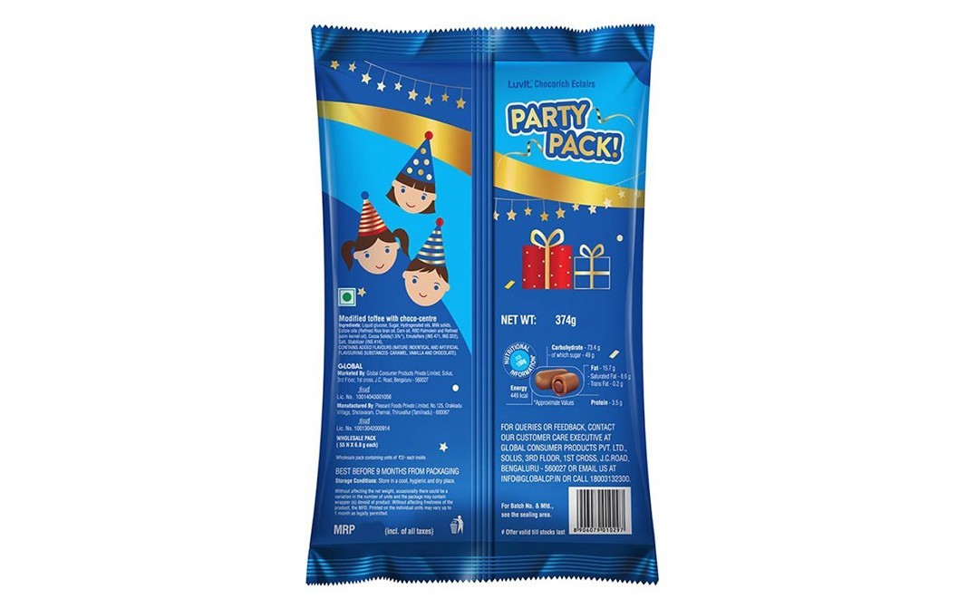 Luvit Chocorich Eclairs    Pack  374 grams